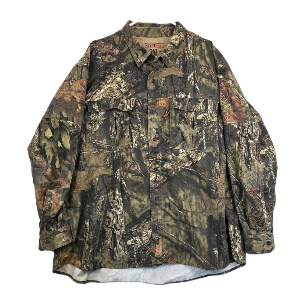 RedHead Silent-Hide Mossyoak Strata Camo Hunting Shirt Mens 3XL Button Down